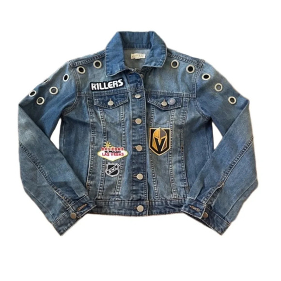 Maison Jules Jackets & Blazers - Custom Vegas Golden Knights/The Killers Denim Jacket Size S